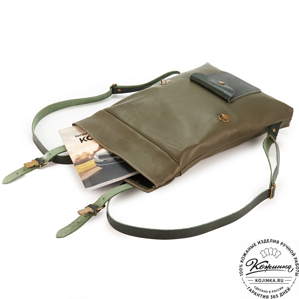 Кожаный рюкзак "Vogue New" (оливковый)